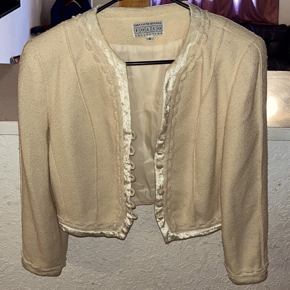 💼🧥Timeless Beige Sweater Blazer Size 6🧥💼